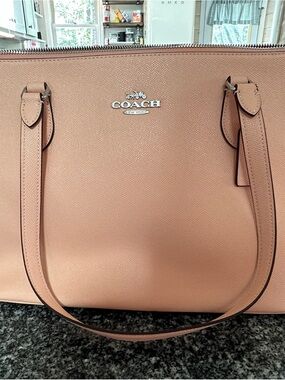 Coach Pebble Leather Tote in Blush Peach